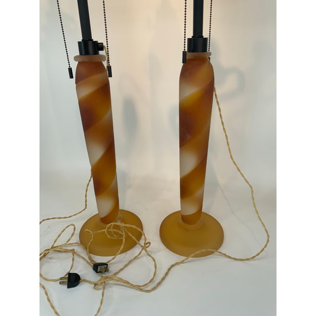 Pair of John Hutton, Donghia, Venetian Glass Lamps For Sale - Image 11 of 12