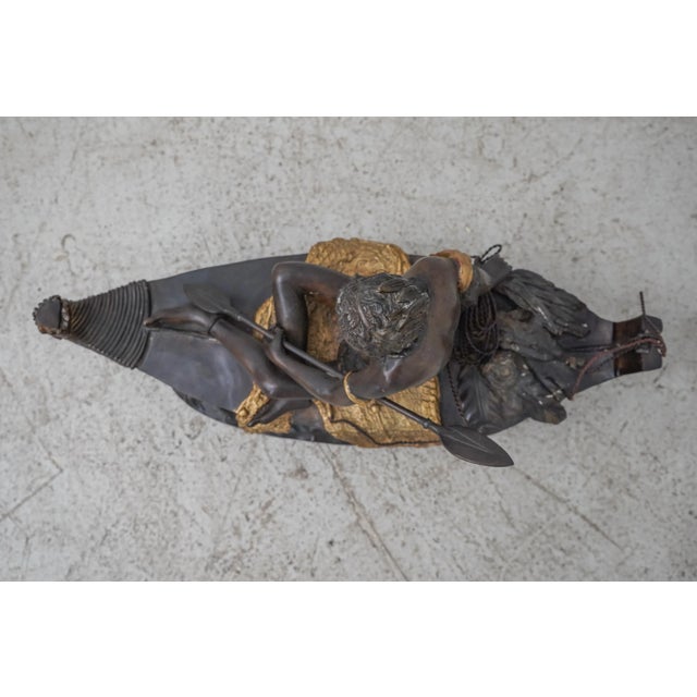 Metal CM Russell Signed Bronze Sculpture Female Native American For Sale - Image 7 of 13