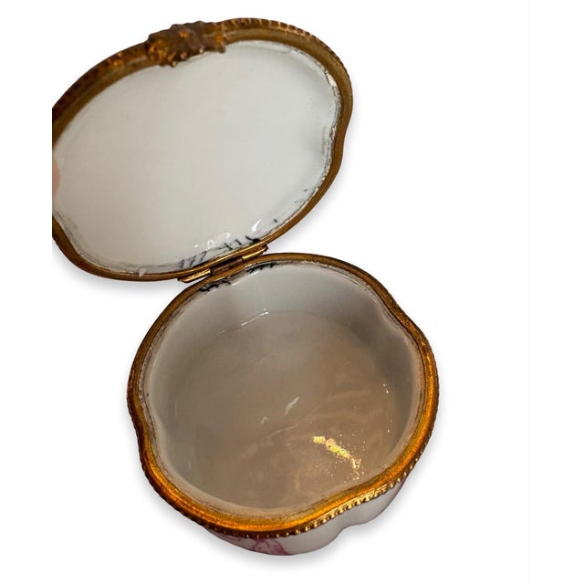 Ceramic Vintage Limoges Porcelain Three-Piece Boudoir Set With Pink Roses For Sale - Image 7 of 11