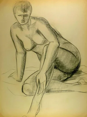 A. Delamaire, Seated Nude
