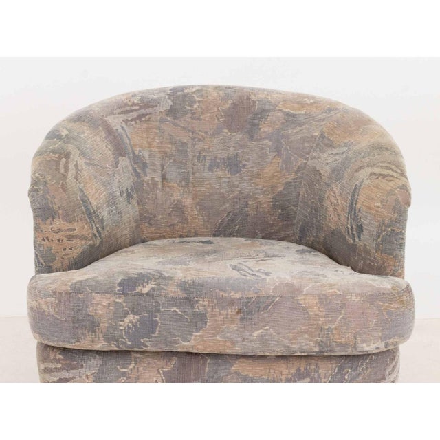 Pair of Milo Baughman Style Barrel Swivel Arm Chairs For Sale - Image 9 of 11