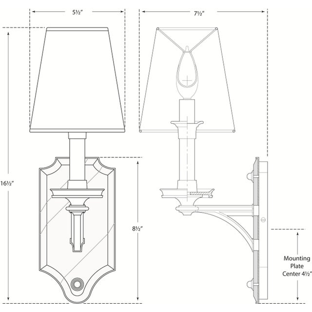 Verona Mirrored Sconce in Hand-Rubbed Antique Brass with Linen Shade Designer: Thomas O'Brien Finish: Hand-Rubbed Antique...