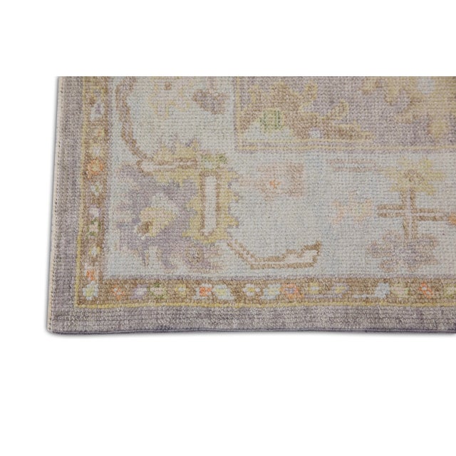 Modern Gray Multicolor Handwoven Turkish Oushak Rug 3'1" X 5'1" For Sale - Image 3 of 6