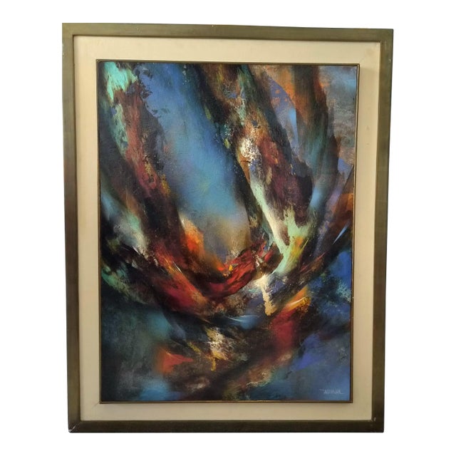 1970s Leonardo Nierman Abstact Painting - Signed For Sale