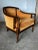 Pair of Vintage Hollywood Regency Style Mahogany Inlaid Club Lounge Armchairs by Statesville Club For Sale - Image 4 of 12