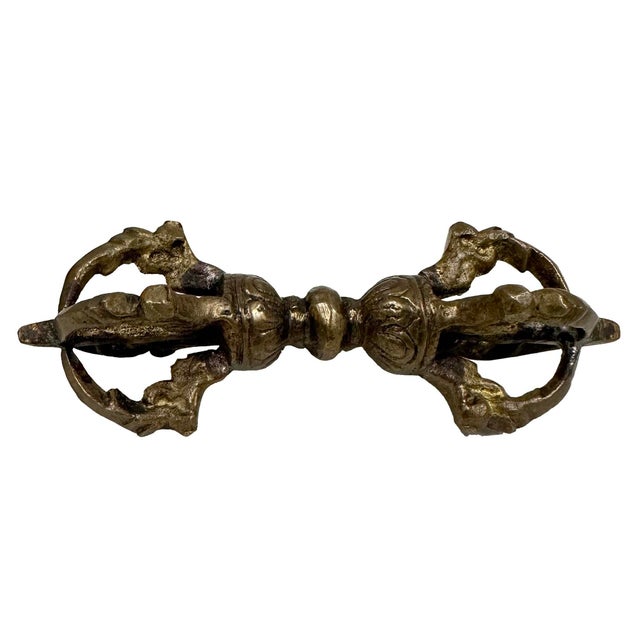 Vintage Tibetan Brass Dharma Instrument For Sale - Image 4 of 9