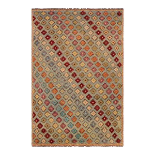 Modern Balochi Blue/Red Wool Rug - 4'9''x8'0'' For Sale