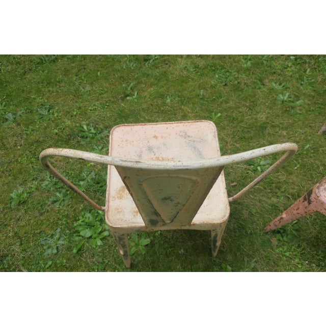 Art Nouveau Bistro Garden Chairs from Tolix, Set of 3 For Sale - Image 5 of 11