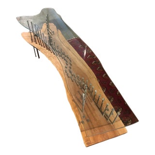 Custom Modern Coffee Table - Hudson River, Black Locust, Railroad Spike For Sale