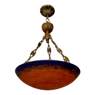 1920s French Art Deco Chandelier by Muller Frères Luneville For Sale