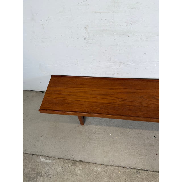 Mid 20th Century Vintage Torbjørn Afdal for Bruksbo “Krobo” Teak Bench, Norway 1960s — 79 Inches For Sale - Image 5 of 11