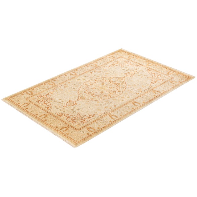 Ivory Mogul, One-of-a-Kind Hand-Knotted Area Rug - Ivory, 4' 1" x 6' 5" For Sale - Image 8 of 8