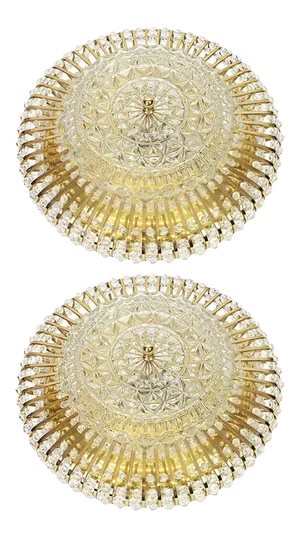 Large Brass Glass and Acrylic Glass Bead Wall Lights from Hillebrand, Germany, 1960s, Set of 2
