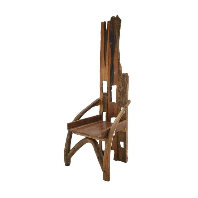 1940s Sculptural French Olive Wood & Walnut Chair, 1940s For Sale - Image 5 of 5