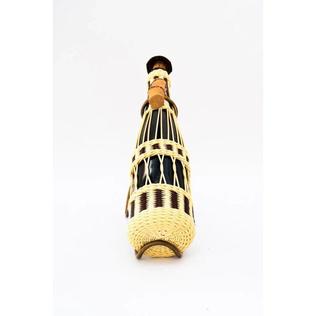 Brown Bottle Holder with Original Bottle, Vienna, 1950s For Sale - Image 8 of 9