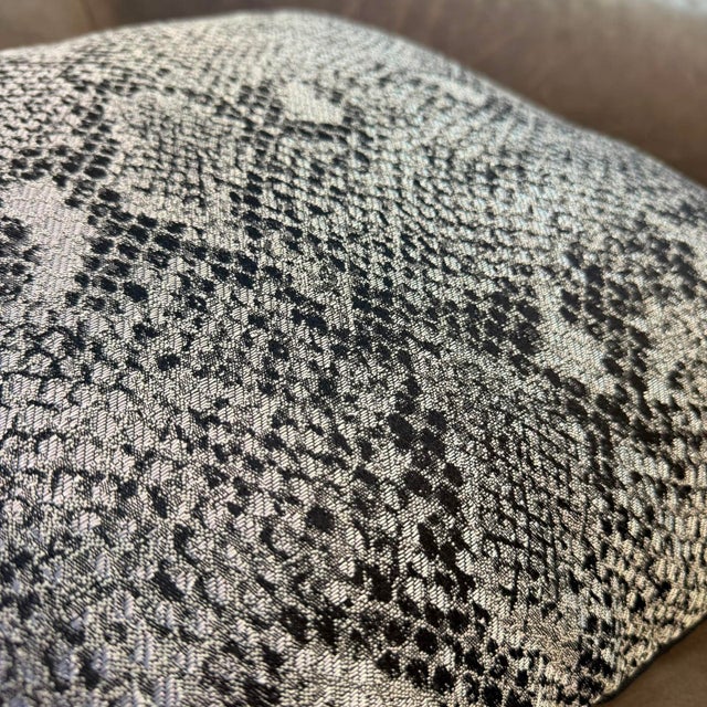 Rustic Dark Snakeskin Woven Cushion Cover For Sale - Image 3 of 12