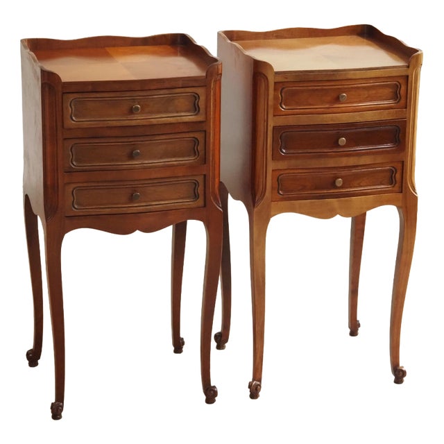 Louis Philippe Bedside Tables with Drawers, 1830s, Set of 2 For Sale