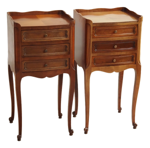 Louis Philippe Bedside Tables with Drawers, 1830s, Set of 2