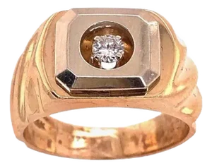 14 Karat Yellow Gold Fashion Ring With Round Diamond