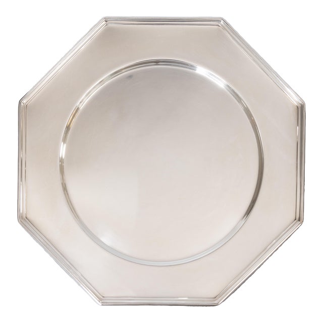Vintage English Silver Plate Octagonal Barware Drinks Tray | Chairish