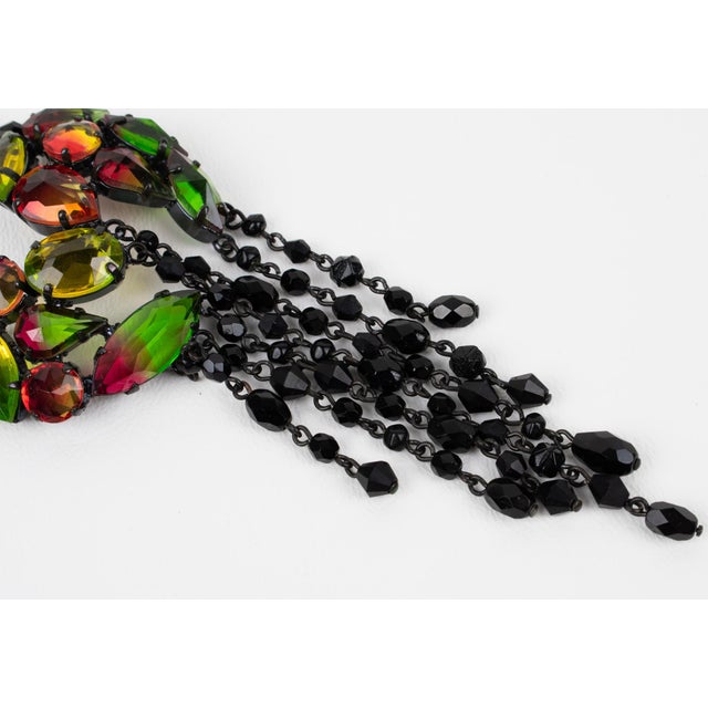 Jean Paul Gaultier Jeweled Chain Necklace With Victorian Pendant For Sale - Image 9 of 12