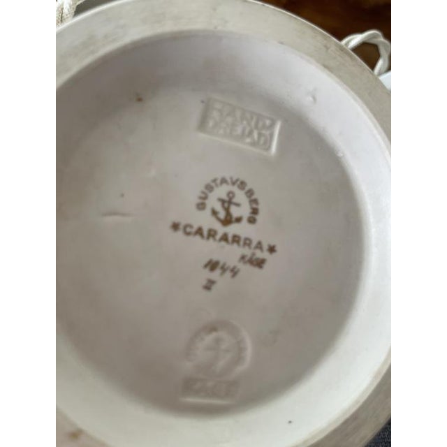 Cream Carrara Ceramic Table Lamp by Wilhelm Kage, 1940s For Sale - Image 8 of 9