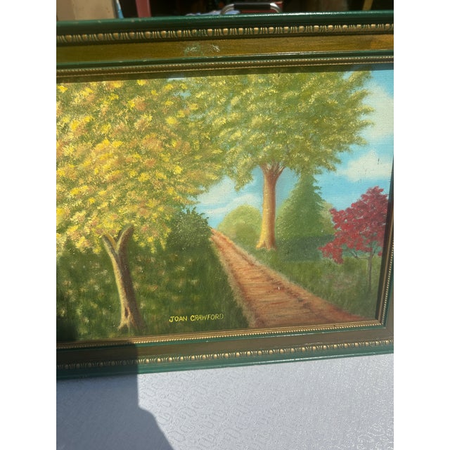 1970s 1970s Framed Foliage and Path Landscape Painting, Signed by the Artist For Sale - Image 5 of 9
