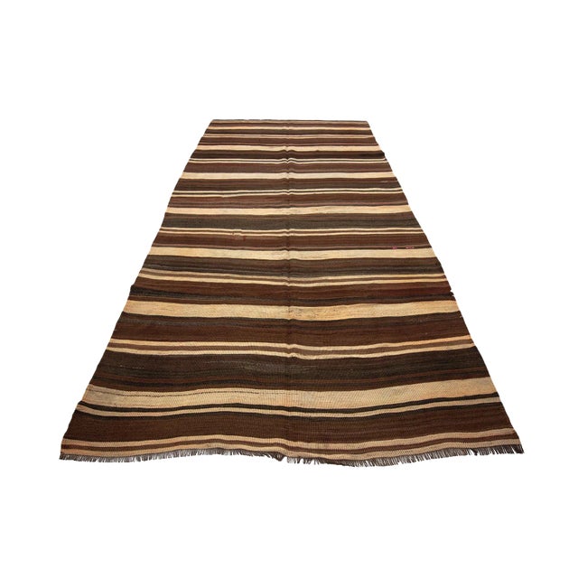 1960s Vintage Kilim Rug- 5′2″ × 10′5″ For Sale