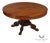Antique 57" Round Oak Pedestal Dining Table With Carved Claw Feet For Sale