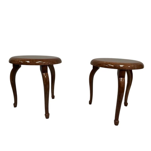 Parchment Stools by Aldo Tura, Italy, 1950s, Set of 2 For Sale - Image 9 of 11
