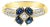 Diamond & Sapphire Flower Ring .85cttw 14K Yellow Gold, Size 7 For Sale