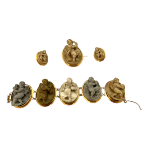 19th Century Lava Cameo Suite - 4 Pieces