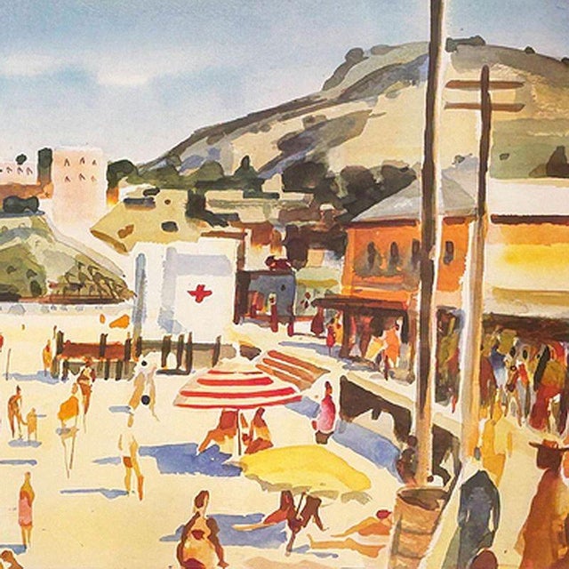 Milford Zornes "Main Beach Laguna" Lithograph Limited 236 of 250 Signed, Framed For Sale - Image 4 of 8