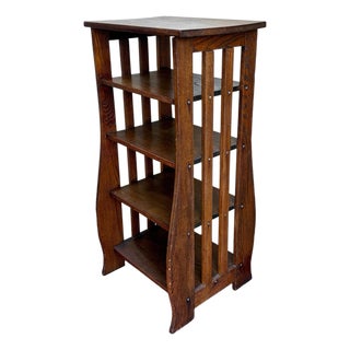1910s Mission Oak Magazine Rack or Bookshelf Arts & Crafts For Sale