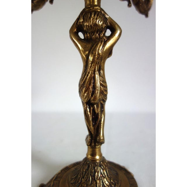 Cherub Candlesticks in Gilded Bronze, Early 20th Century, Set of 2 For Sale - Image 6 of 14