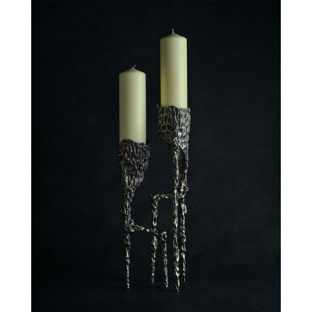 Omnia Vanitas Vanité 32 Candelabra in Patinated Cast Bronze by William Guillon For Sale - Image 6 of 14
