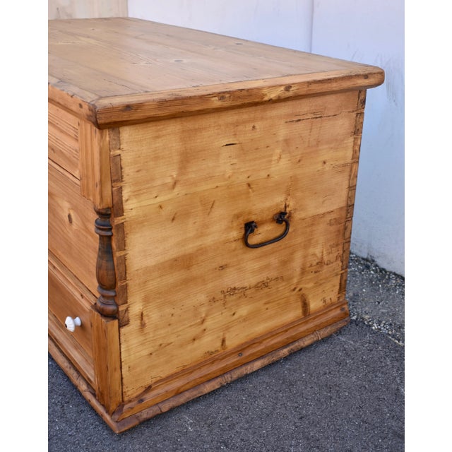 Late 19th Century Pine Trunk or Mule Chest For Sale - Image 4 of 12