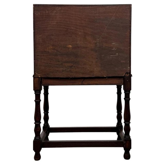 Antique Early 20th Century English Jacobean Oak Bureau For Sale - Image 10 of 14