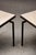 A rare pair of Belgian modernist tables in matt black lacquered flat metal profile with travertine top. In the late 50s,...