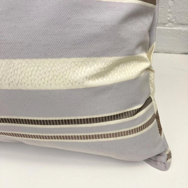 2000 - 2009 Throw Pillows, Lavender Striped Pattern Pillows- as a Pair For Sale - Image 5 of 6