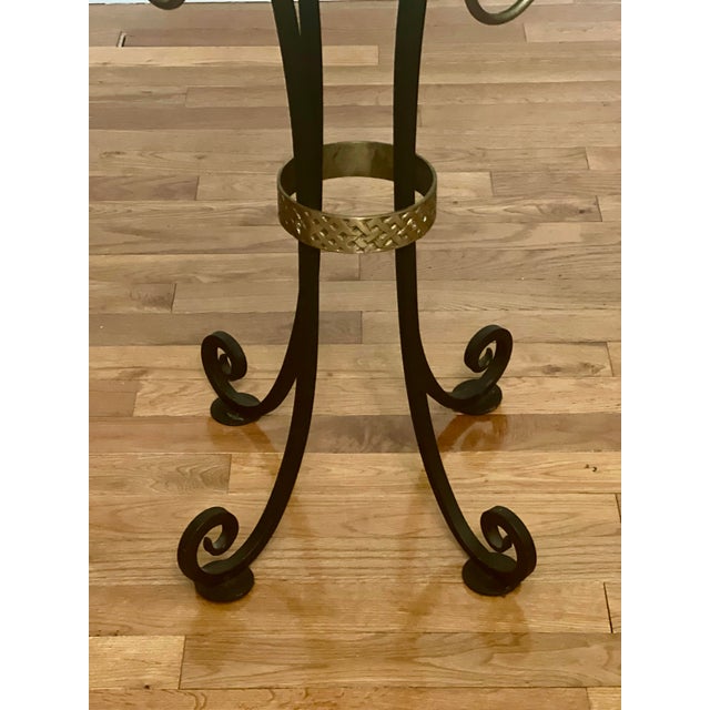 20th Century Iron and Brass Gueridon With Black Granite Top For Sale - Image 9 of 12