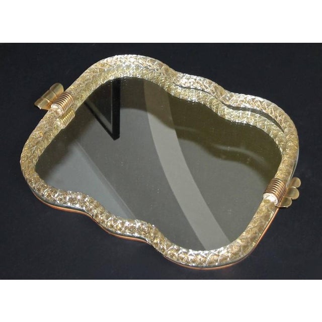 1950s Traditional Murano Twisted Glass Rope Mirrored Vanity Tray Chairish