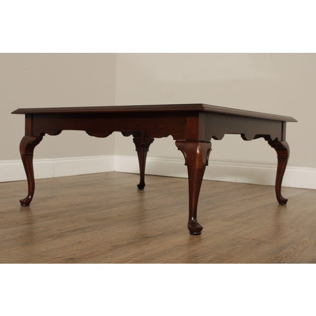 Ethan Allen Court Queen Anne Style Glass Top Cherry Coffee