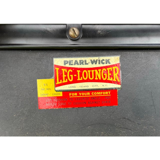 Pearl Wick Leg Lounger- 1960s Adjustable Vinyl Footstool For Sale - Image 12 of 12