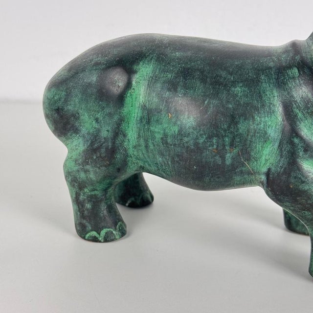 Patinated Hippopotamus Sculpture, 1980s, Bronze For Sale - Image 8 of 15