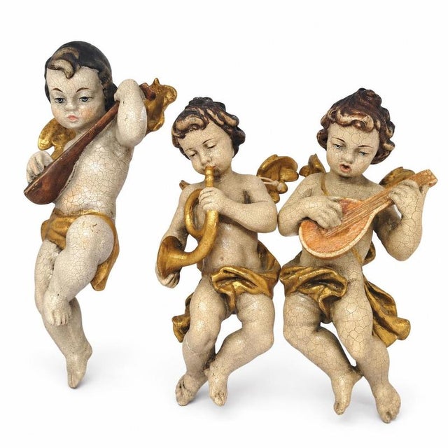 Vintage Musical Angels Figurines, 1950s, Set of 3 For Sale - Image 3 of 9