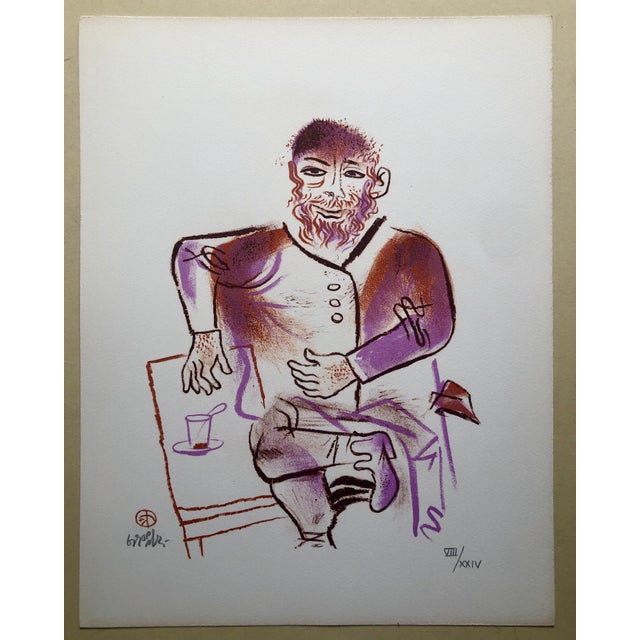 William Gropper, Rabbi, Cup of Tea, Shtetl Americana Judaica Lithograph WPA Social Realist Artist For Sale In Miami - Image 6 of 6