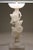 1930s Neoclassical Floral Column Carved Alabaster Marble Brass Table Lamp For Sale - Image 4 of 10
