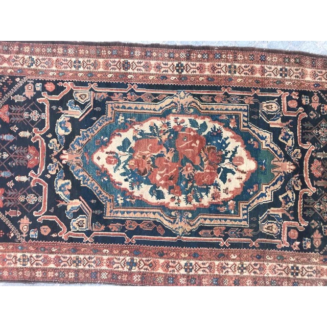 Very beautiful late 19th century Bakhtiar rug with a central medallion floral Savonnerie design, tribal design, and nice...