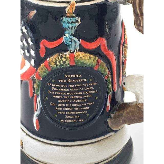 Westerwald Stars and Stripes Beer Stein Rare For Sale - Image 4 of 9